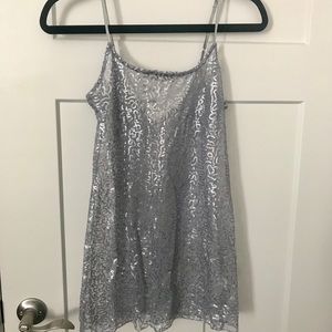 Grey transparent sequin tank